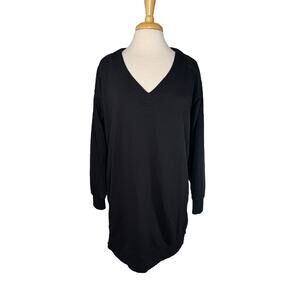 SERAPHINE Charity Terry Side Zip Sweatshirt Black Size Small Maternity Nursing